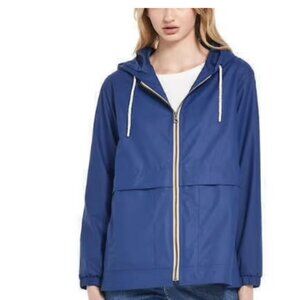 Weatherproof Vintage Waterproof Twilight Blue Rain Hooded Full Zip Jacket S 219E